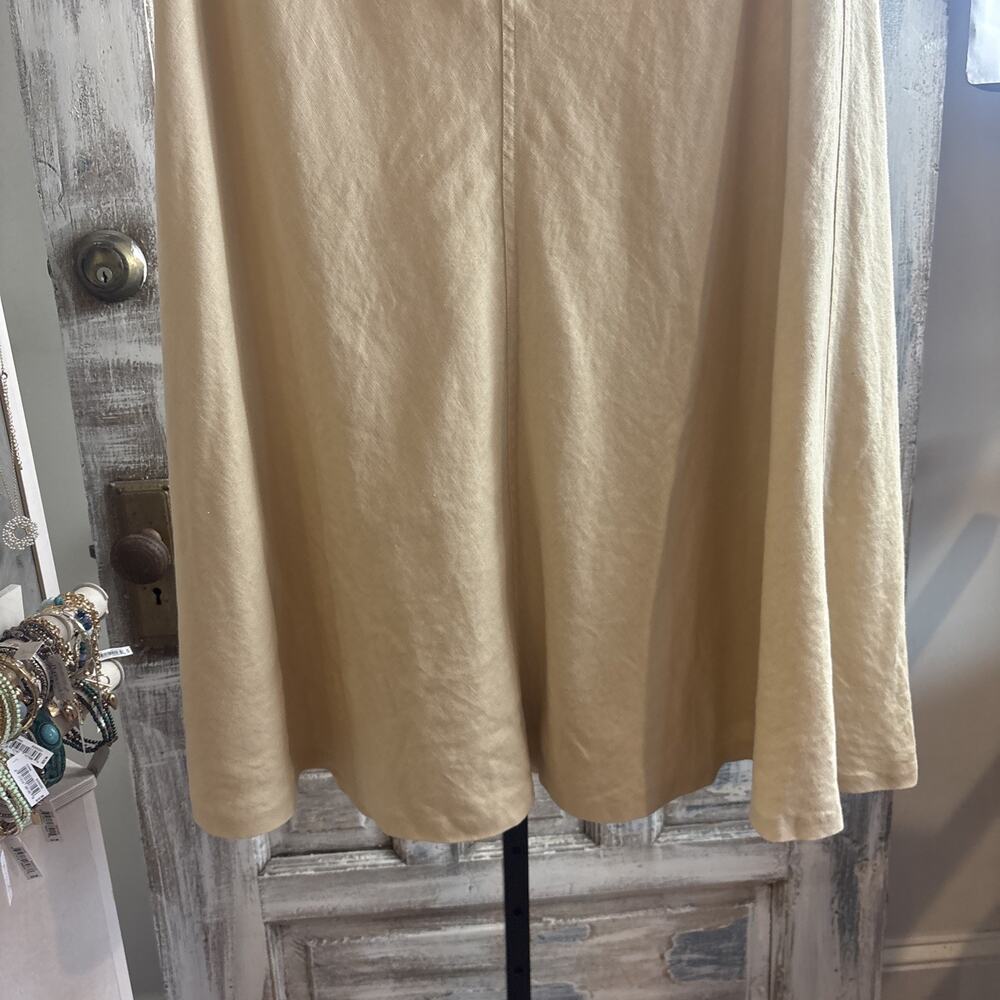 Ralph Lauren 100% Linen Tan Skirt Size 10 - Picture 4 of 11